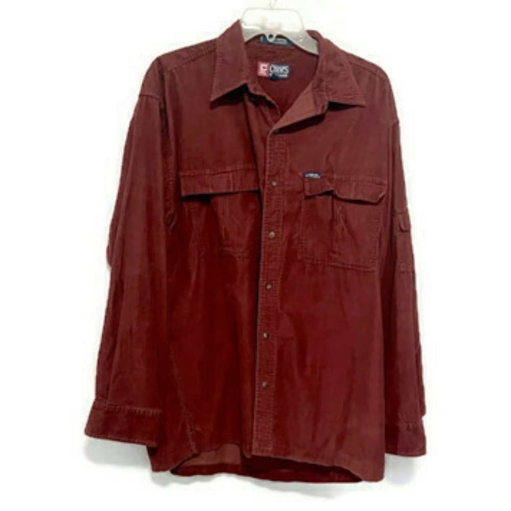 Chaps corduroy button up shirt Sz L